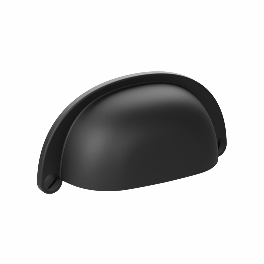 Poignée pour meubles en zamac Entraxe 64mm Varnish black matt Lot de 25 - Noir, Zamak
