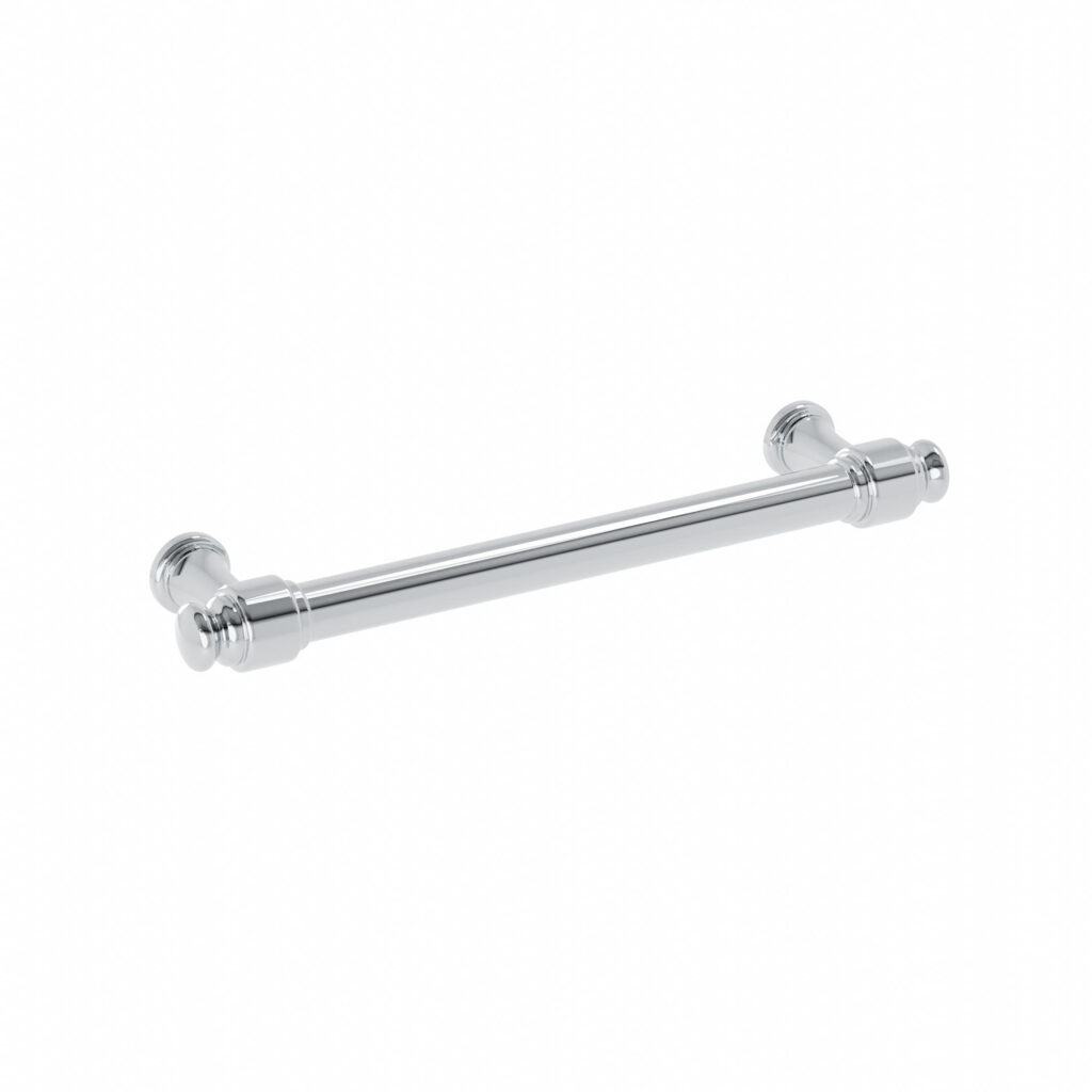 Poignée pour meubles en zamac Entraxe 128mm Polish chrome - Gris / argent, Zamak