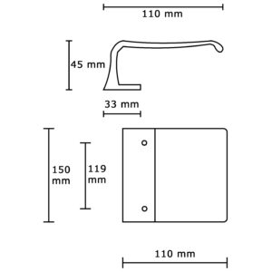 Poignées de tirage aluminium  L , H 150 mm, Argent satiné – Image 5