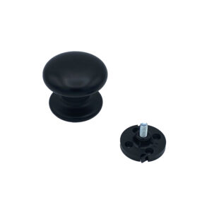 Bouton fixe, de tirage de porte, D:70 mm, en aluminium, Noir, avec système de fixation rapide et antivol, breveté. - Image 2