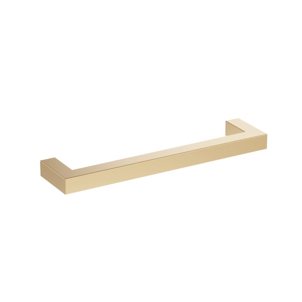 Poignée pour meubles en Acier inox Entraxe 128mm finition laiton galver - Jaune / doré, Acier inoxydable