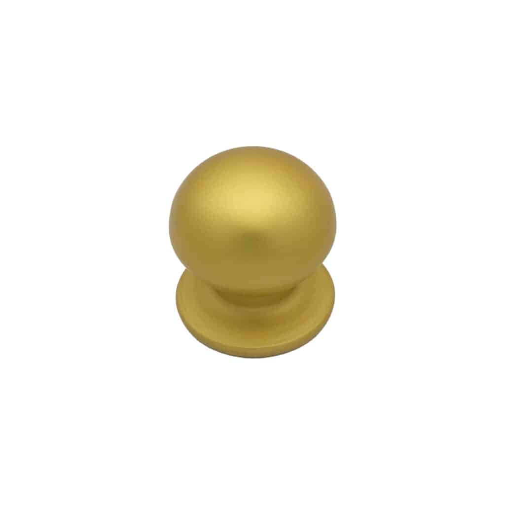 Bouton tirant de porte fixe Ø70 mm en aluminium Or satiné - breveté - lot de 6 Bouton - Jaune / doré