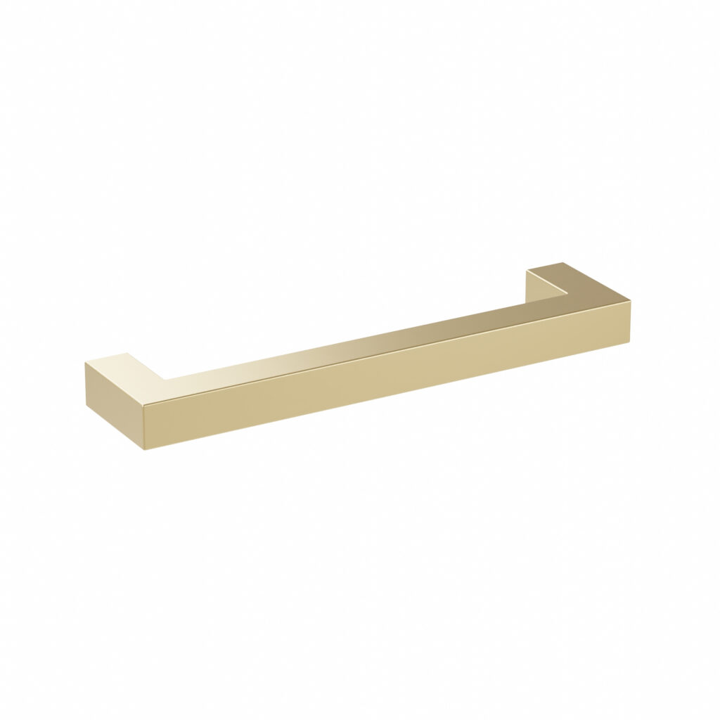 Poignée pour meubles en Acier inox Entraxe 128mm finition laiton galver - Jaune / doré, Acier inoxydable