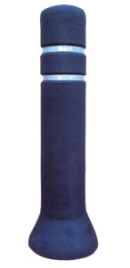 Poteau fixe hauteur 820 mm, protection caoutchouc. Lot de 12 pièces. – Noir