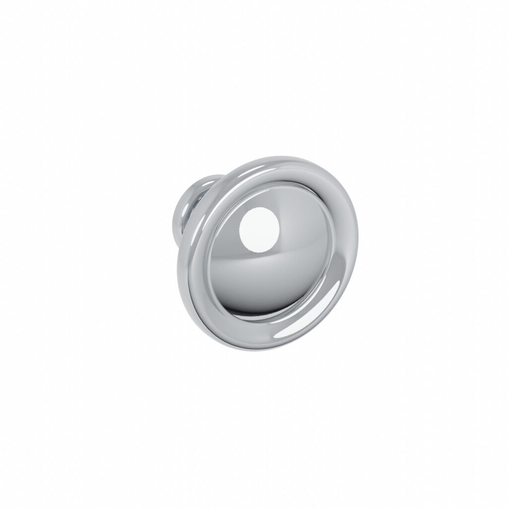 Bouton pour meuble diamètre 35mm en zamac Polish chrome Lot de 25 - Gris / argent, Zamak