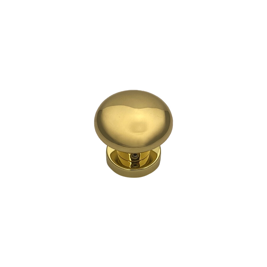 Bouton de porte tournant en laiton avec un carré d'expansion 7 ou 8mm Ø60 mm - Jaune / doré