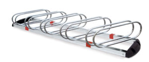 Râtelier porte vélos *premium* à 5 places inclinées à 60°, Lot de 12 pièces. - Gris / argent, Acier
