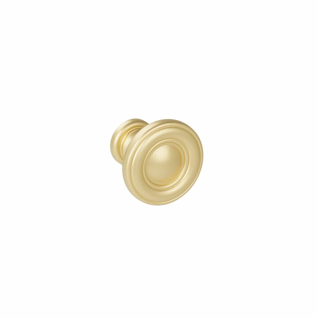 Bouton pour meuble en zamac Diamètre 25mm Fintion Galver - Jaune / doré, Zamak