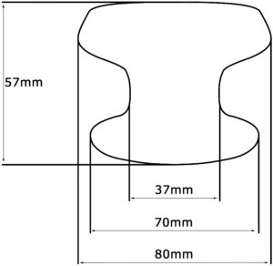 Bouton fixe, de tirage de porte, D:80 mm, en aluminium, Gris argent, avec système de fixation rapide et antivol, breveté. – Image 5