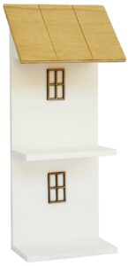 Présentoir maison en bois, H 39,5cm - Blanc