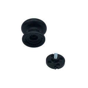 Bouton fixe, de tirage de porte, D:70 mm, en aluminium, Noir, avec système de fixation rapide et antivol, breveté. - Image 3
