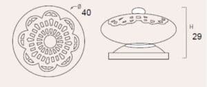 BOUTON 40MM CERAMIQUE APPLIQUE ARGENT, LOT DE 24 - Imagen 2