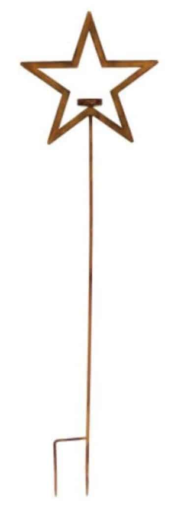 Bougeoir en fer étoile 25 x h87cm a piquer lot de 2 pièces