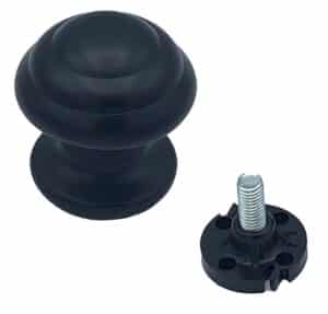 Bouton fixe, de tirage de porte, D:60 mm, en aluminium, Noir, avec système de fixation rapide et antivol, breveté. – Image 2