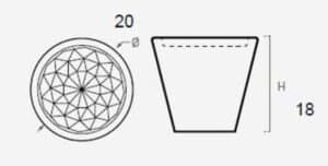 BOUTON CONIQUE 20MM VERRE INCRUSTÉ, LOT DE 24 – Image 2