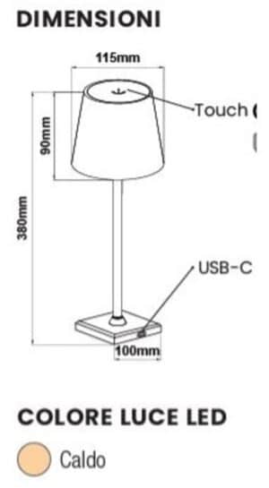 Lampe de table THEME SAINT VALENTIN 5, LED 270 lumens (=28 watts), dimmable, batterie rechargeable, dessin fait à la main. – Image 3