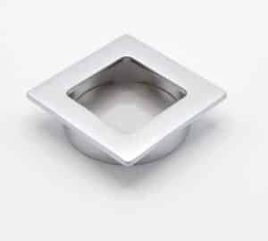 Poignée cuvette carrée de meuble en zamac 50x50 mm CHROMÉ MATLot de 8 - Image 2