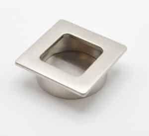 Poignée cuvette carrée de meuble en zamac 39x39 mm NICKELÉ BROSSÉLot de 8 - immagine 2