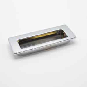 Poignée cuvette rectangulaire de meuble en zamac 113x42 mm CHROMÉ BRILLANTLot de 4 - Image 2