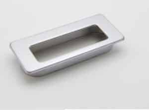 Poignée cuvette rectangulaire de meuble en zamac 83x36 mm CHROMÉ MATLot de 6 - Image 2