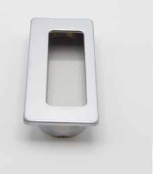 Poignée cuvette rectangulaire de meuble en zamac 83x36 mm CHROMÉ MATLot de 6 - Image 3