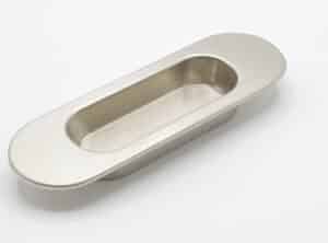 Poignée cuvette ovale de meuble en zamac 110X36 mm NICKELÉ BROSSÉLot de 5 – Image 3