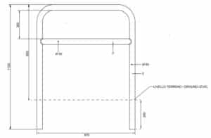 Support de vélos tubulaire avec barre transversale fixation a sceller - Imagen 2