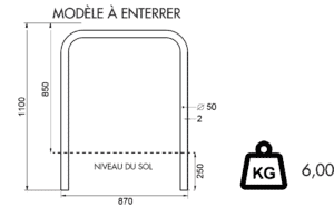 Support vélos tubulaire sans barre tansversale fixation a sceller Lot de 18 pièces. - Imagen 2