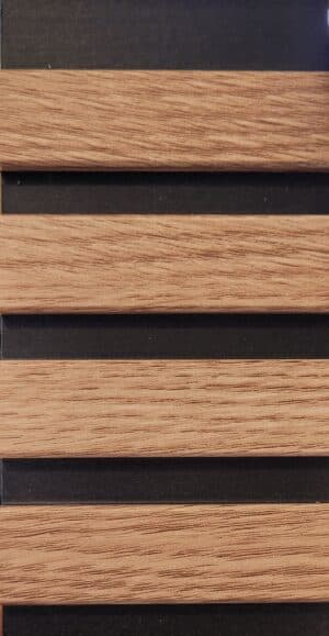 Panneau mural 3D en MDF massif Chene et noir satiné de 2760 mm X 750 mm MIDDLE WAVY  – Image 2