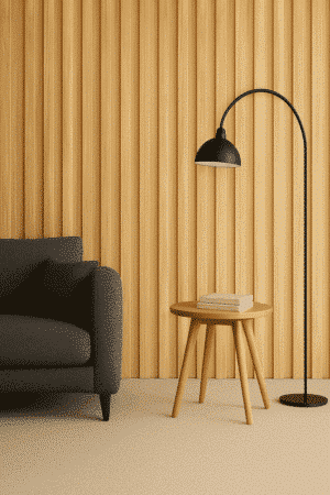 Panneau mural 3D en MDF massif Chene moyen satiné de 2760 mm X 750 mm MIDDLE WAVY 