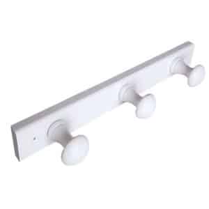 PORTEMANTEAU  3 CROCHETS PIN LAQUÉ BLANC, LOT DE 6