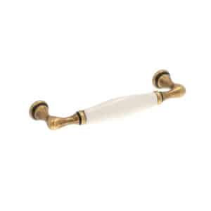 Poignée pour meubles en zamac et porcelaine Entraxe 96  Florence antique