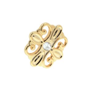 Bouton pour meubles en zamac et cristal Diamètre 64mm x 26 plaqué or – Jaune / doré, Zamak