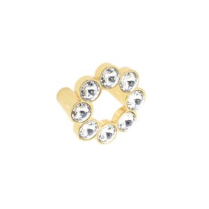 Bouton pour meubles en zamac et cristal Entraxe 32mm plaqué or - Jaune / doré, Zamak