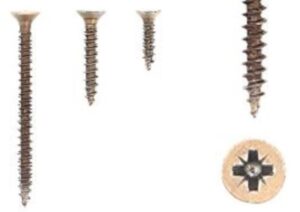 1 kit composés de 3 vis 35x16 + 3 vis 4x25 + 3 vis 4x50 Florence antique Lot de 25 - Marron, Zinc