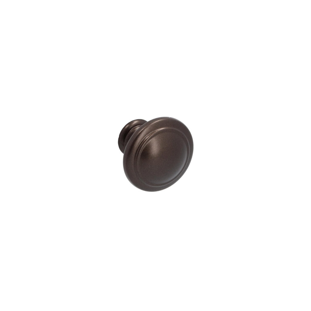 Bouton pour meubles en zamac Diamètre 30mm Brun alu Lot de 25 - Marron, Zamak