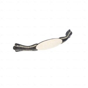 Poignée pour meubles en zamac et Porcelaine Entraxe 128mm Ivoire rustique – Beige, Zamak