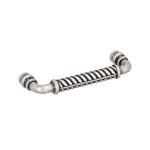 Poignée pour meubles en zamac Entraxe 96mm Vieil argent brillant Lot de 6 – Gris / argent, Zamak