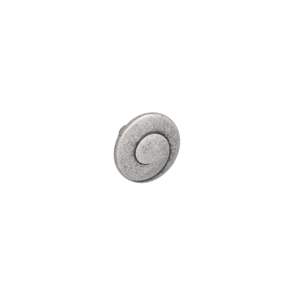 Bouton pour meubles en zamac Diamètre 30mm Vieil argent rayé Lot de 6 - Gris / argent, Zamak