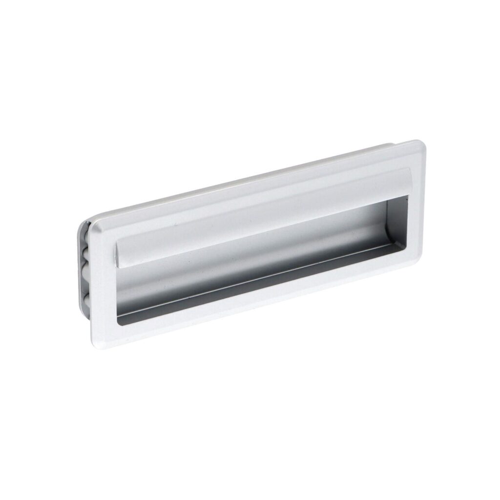 Poignée encastrée en zamac Entraxe 128mm Aluminium mat verni - Gris / argent, Zamak