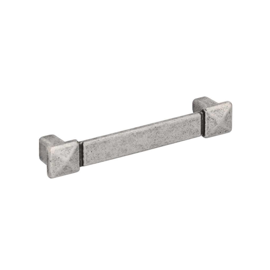 Poignée pour meubles en zamac Entraxe 96mm Vieil argent brillant Lot de 6 - Gris / argent, Zamak