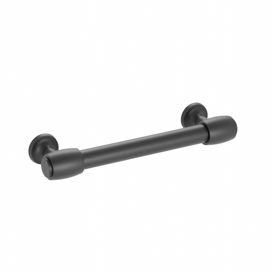 Poignée pour meubles en zamac Entraxe 128mm Varnish black matt Lot de 6 - Noir, Zamak