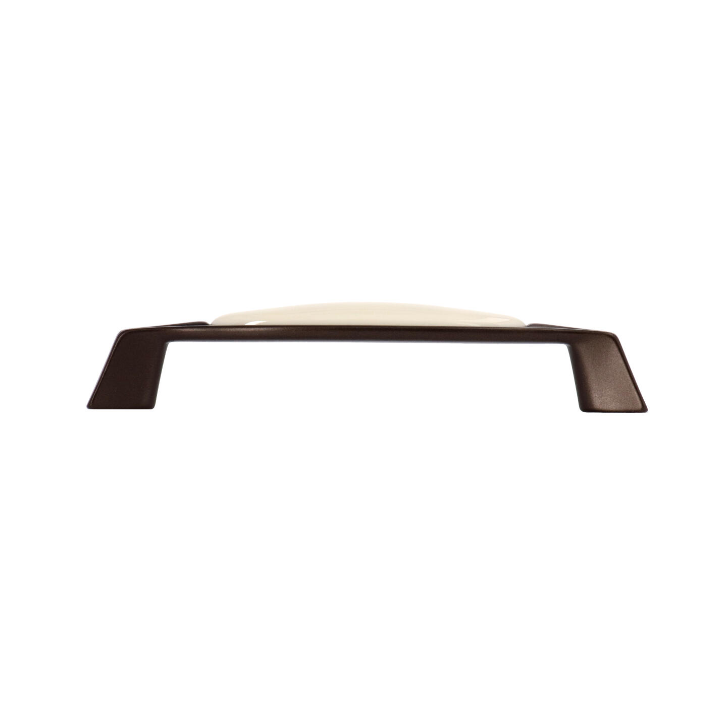 Poignée pour meubles en zamac et Porcelaine Entraxe 128mm Brun alu - Marron, Zamak - imagine 2