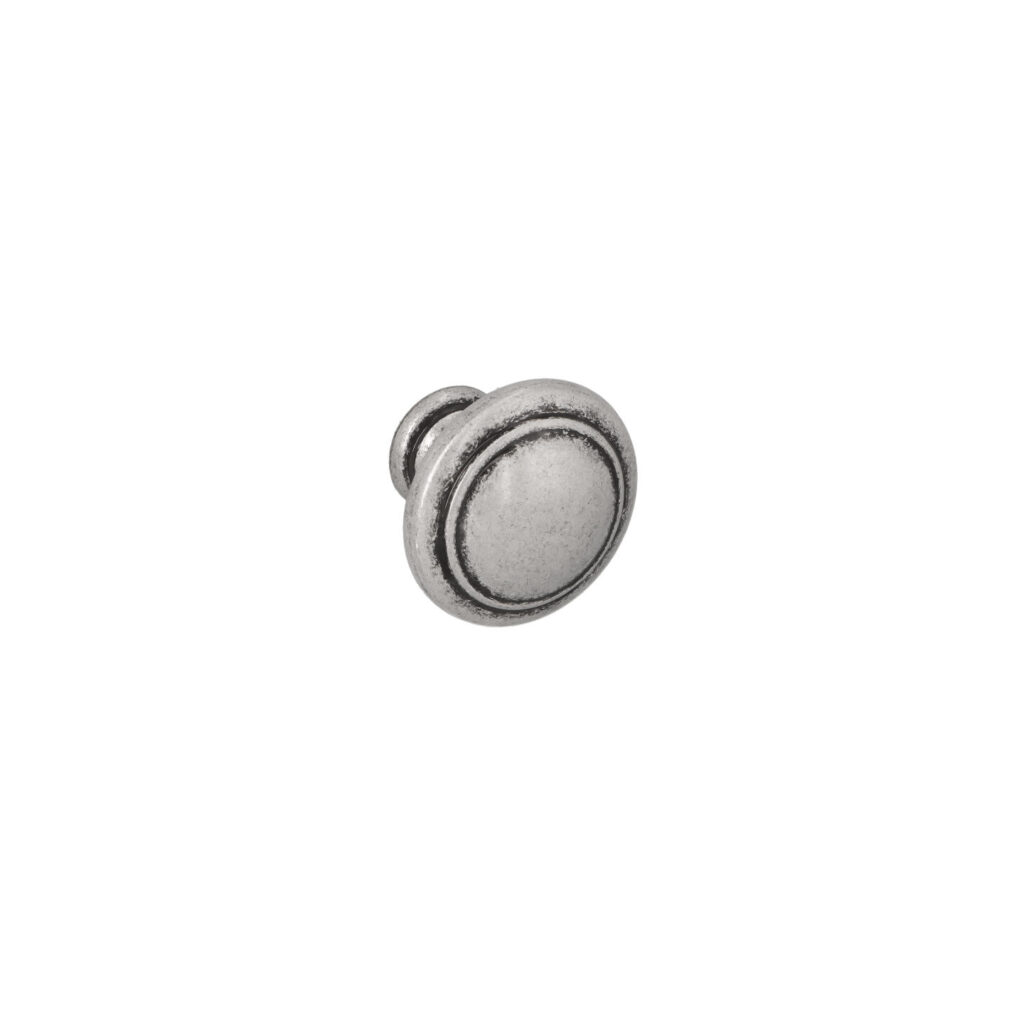 Bouton pour meubles en zamac Diamètre 30mm Vieil argent brillant - Gris / argent, Zamak