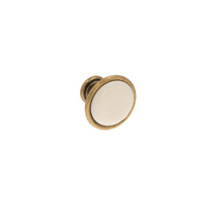 Bouton pour meubles en zamac et Porcelaine Diamètre 34mm Florence antique Lot de 25 – Marron, Zamak