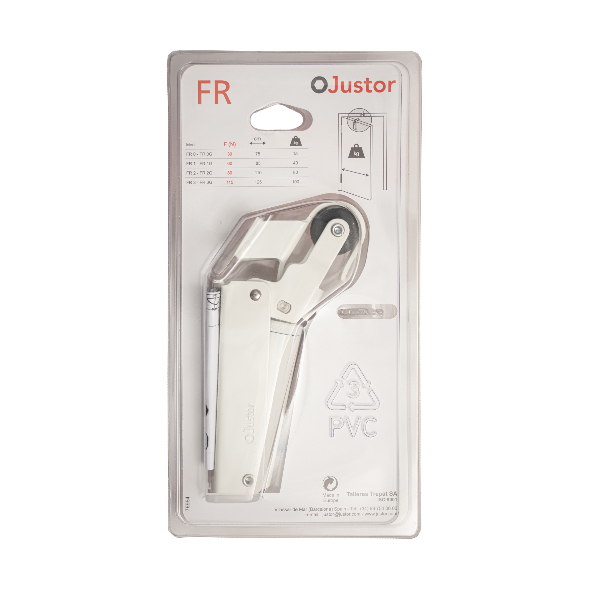 Frein de rétention Réglable force 1 a 30 N aluminium anodisé blanc pour porte jusqu’à 15 KG - imagine 5