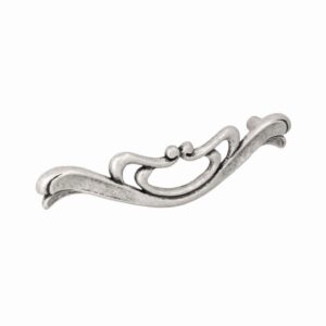 Poignée pour meubles en zamac Entraxe 128mm Vieil argent brillant Lot de 6 – Gris / argent, Zamak