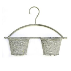 Double Pots à suspendre en métal gris - Gris / argent