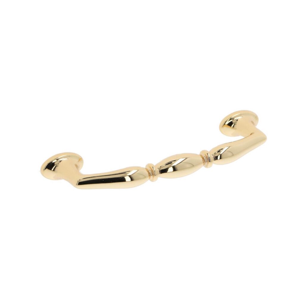 Poignée pour meubles en zamac Entraxe 96mm plaqué or Lot de 6 - Jaune / doré, Zamak