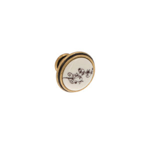 Bouton pour meubles en zamac et Porcelaine Diamètre 35mm Florence antique Lot de 25 – Marron, Zamak